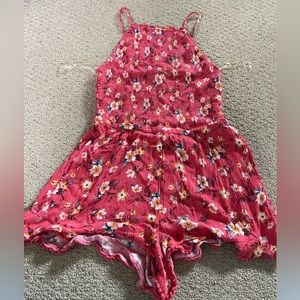 American Eagle Pink Floral Romper